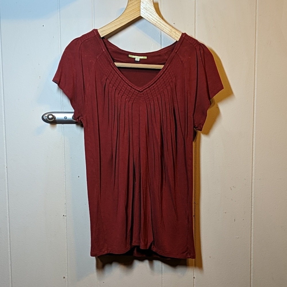 Gianni Bini burnt orange pleated front close Sz S